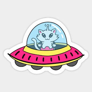 Cute Kawaii Ufo Kitty Sticker